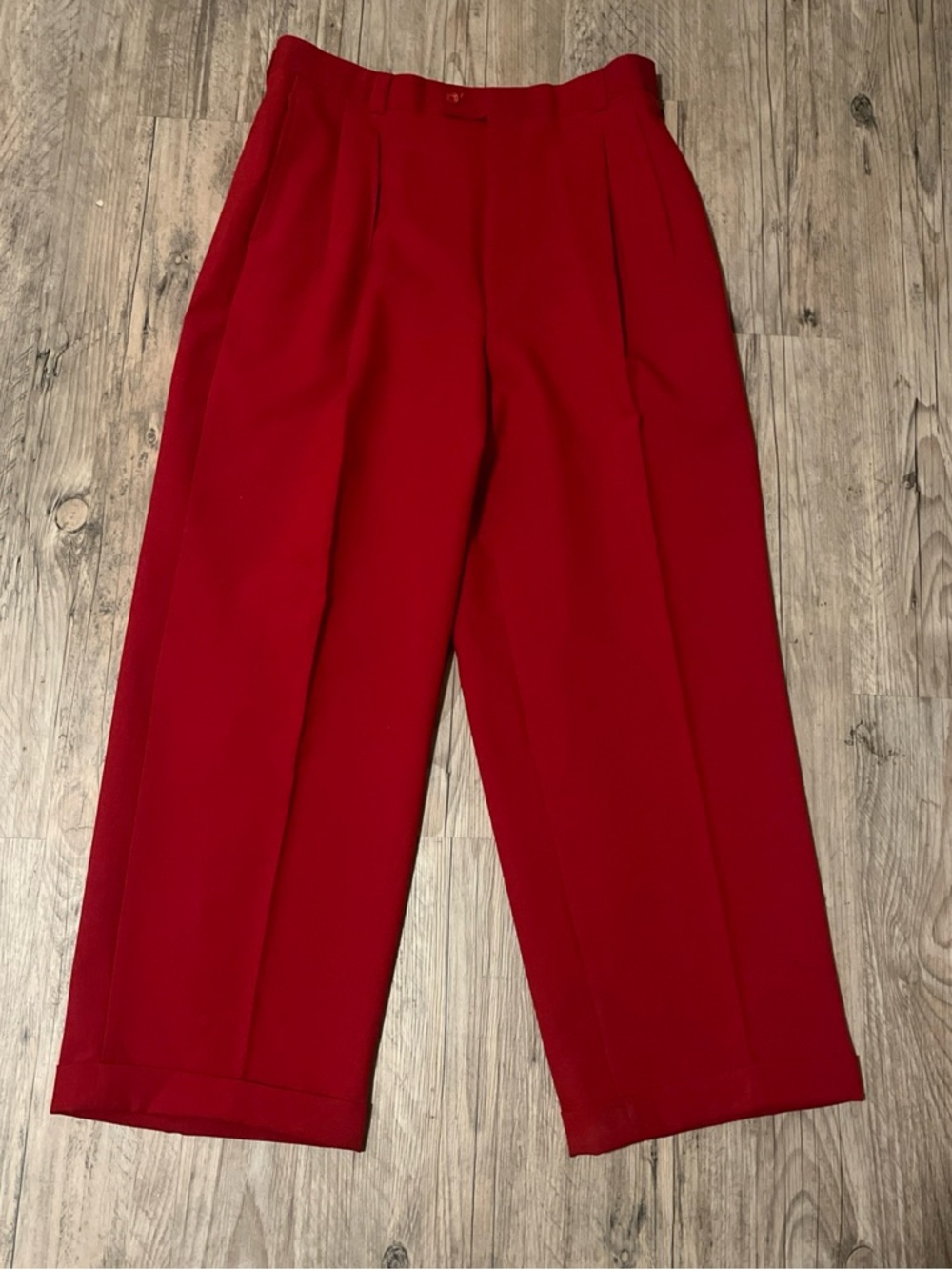 Vtg D'AGOSTINO Men's Red Dress Pants 36x32 Polyester Disco Leisure Slacks Retro